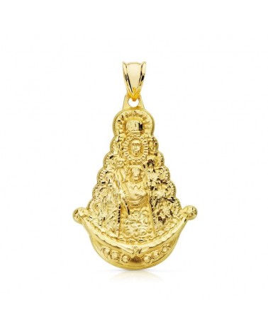 Medalla oro 18k Virgen del Rocío silueta 35x25 mm