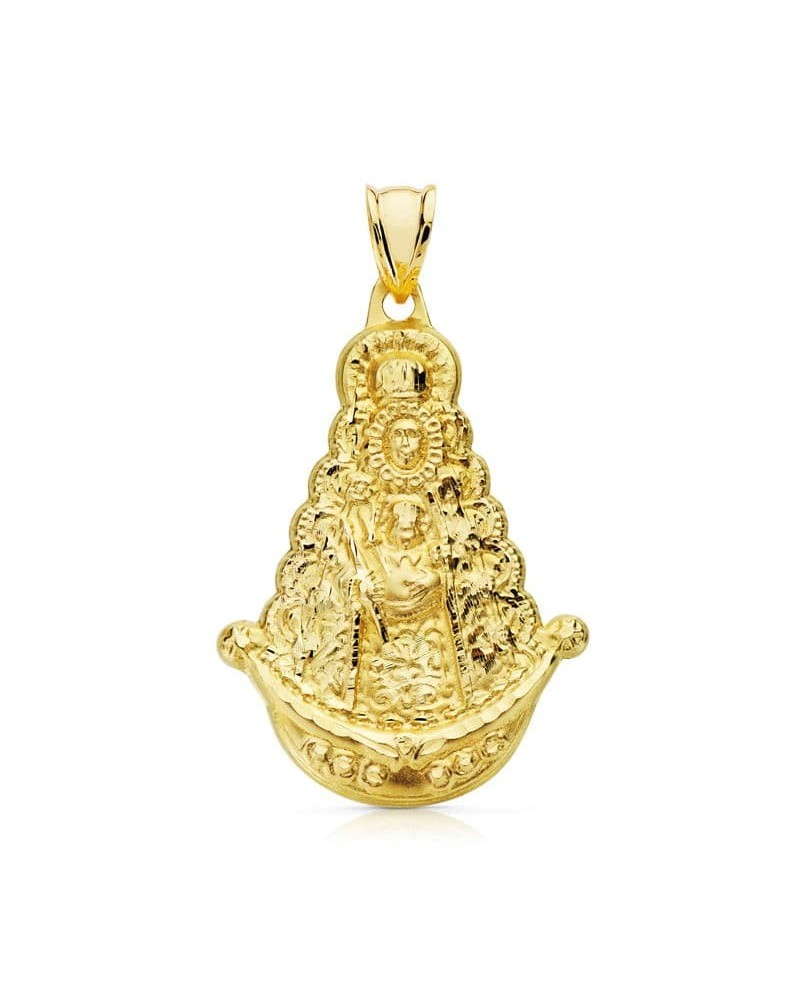 Medalla oro 18k Virgen del Rocío silueta 35x25 mm