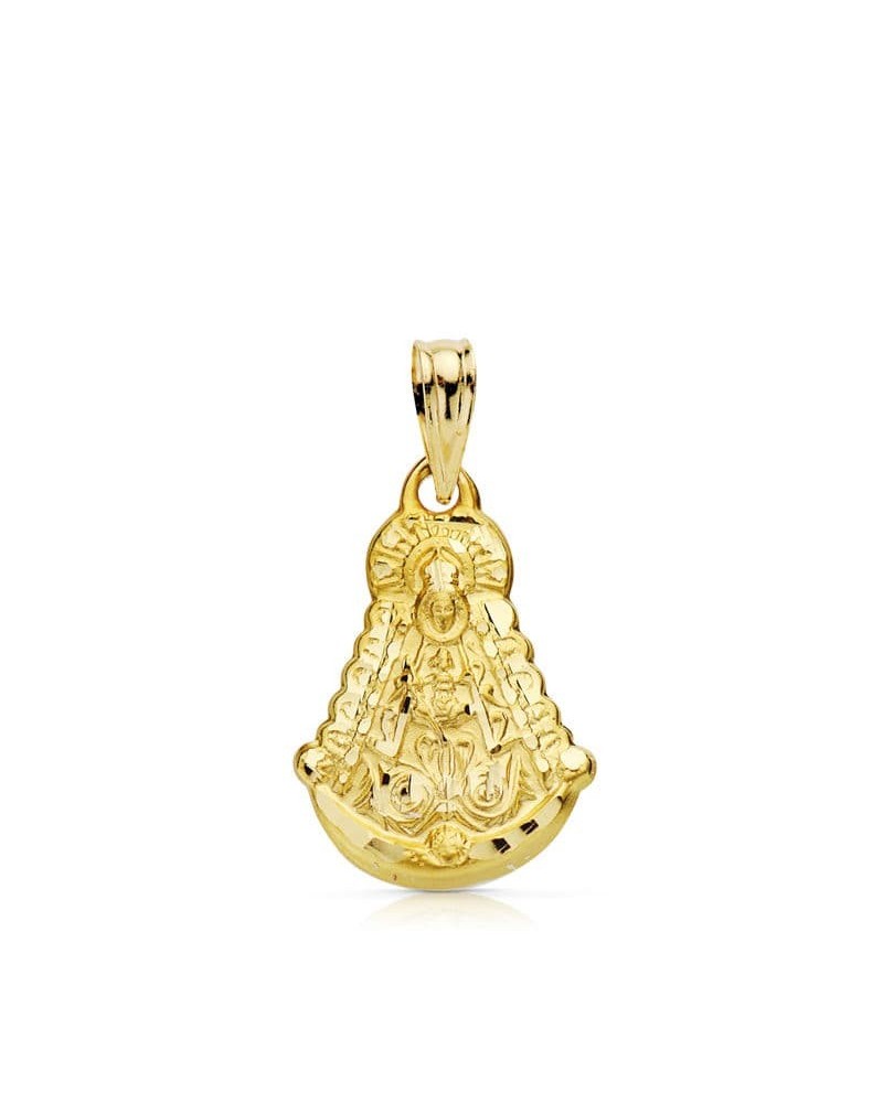 Medalla oro 18k Virgen del Rocío tallada 20x15 mm