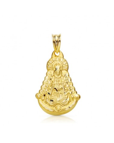 Medalla oro 18k Virgen del Rocío tallada 35x25mm