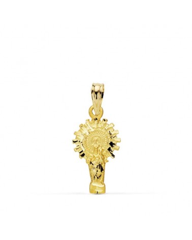 Medalla oro 18k Virgen del Pilar silueta 21x11 mm
