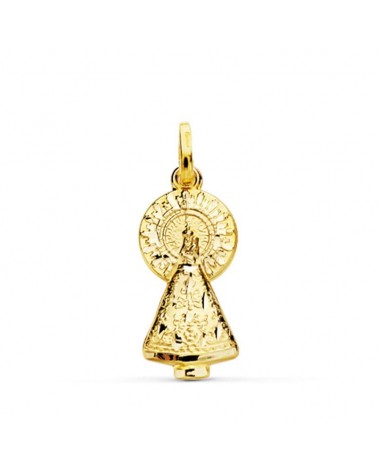 Medalla oro 18k Virgen del Pilar silueta 25x11mm