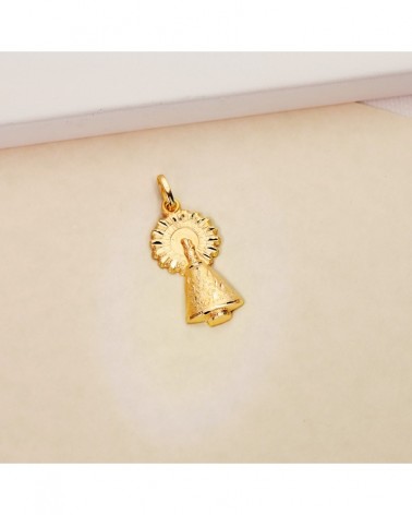 Medalla oro 18k Virgen del Pilar silueta tallada 26mm