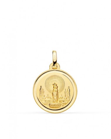 Medalla oro 18k Virgen del Pilar 18mm