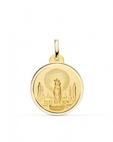 Medalla oro 18k Virgen del Pilar 22mm