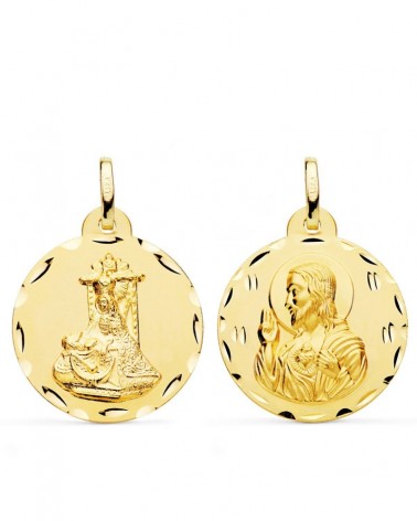 Medalla escapulario oro 18k Virgen Angustias 24mm