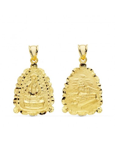 Medalla oro 18k Virgen de la Cabeza con Santuario 28x22mm