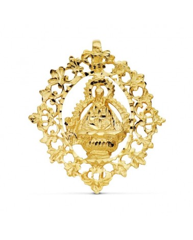 Medalla oro 18k Virgen de la Cabeza cerco filigrana 36x32mm