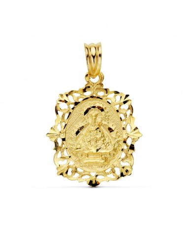 Medalla oro 18k Virgen de la Cabeza cerco calado 26x20mm