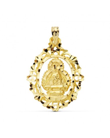 Medalla oro 18k Virgen de la Cabeza cerco calado 28x21mm