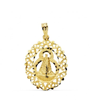 Medalla oro 18k Virgen de la Cabeza cerco calado 28x21mm