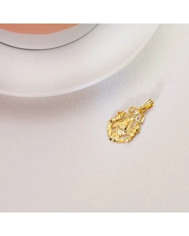 Medalla oro 18k Virgen de la Cabeza cerco 21x13 mm
