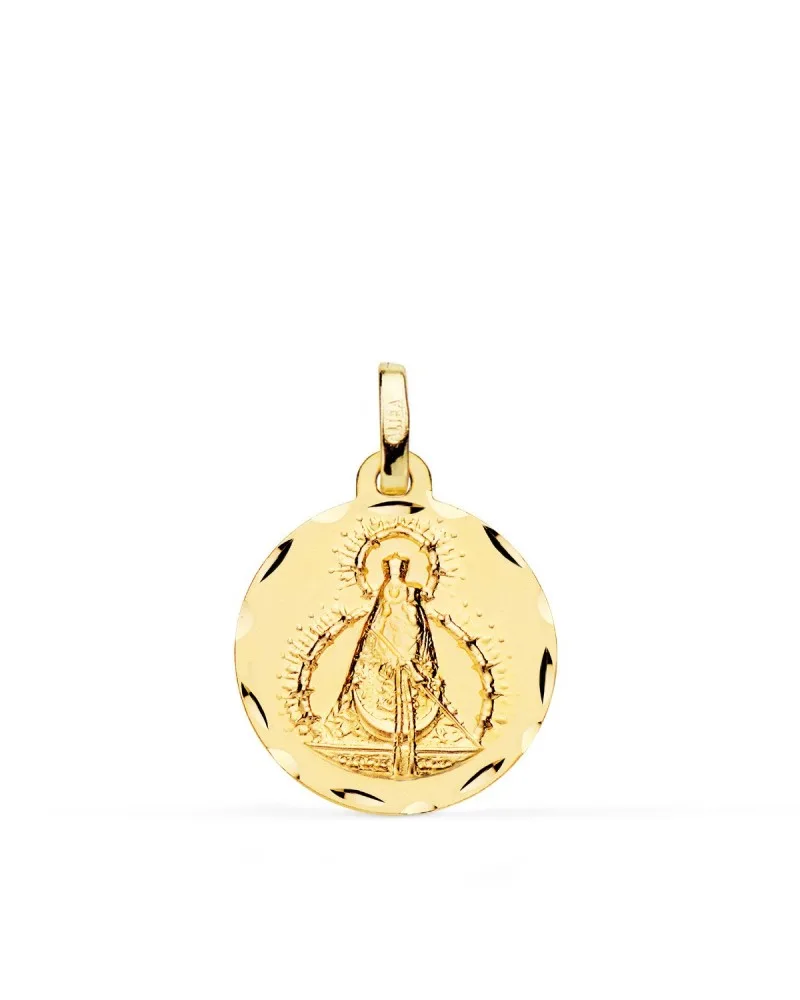 Medalla Virgen de la Cabeza oro 18k tallada 18 mm