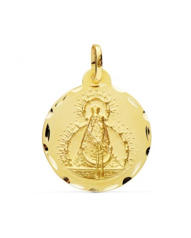 Medalla oro 18k Virgen de la Cabeza tallada 22mm