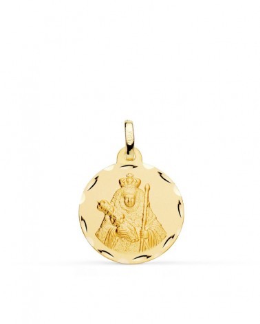 Medalla oro 18k Virgen Candelaria tallada 18mm