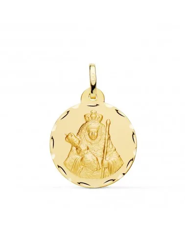 Medalla oro 18k Virgen de la Candelaria tallada 22mm