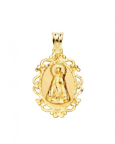 Medalla oro 18k Virgen de los Desamparados cerco 31x21mm