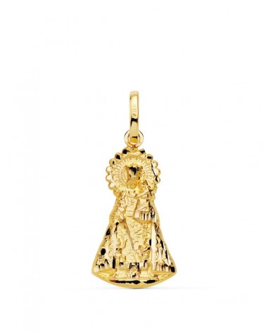 Medalla Virgen Desamparados oro 18k silueta 23x13 mm
