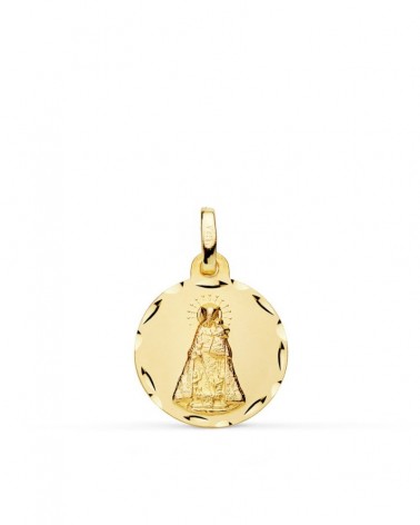 Medalla oro 18k Virgen de los Desamparados tallada 16 mm