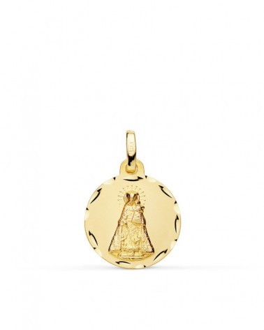 Medalla oro 18k Virgen de los Desamparados tallada 16 mm