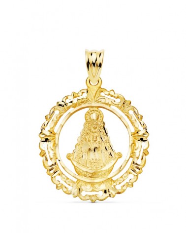 Medalla oro 18k Virgen del Rocío cerco 29x25mm