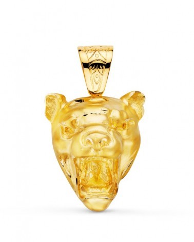Colgante oro 18k cabeza puma escultura 40x34mm