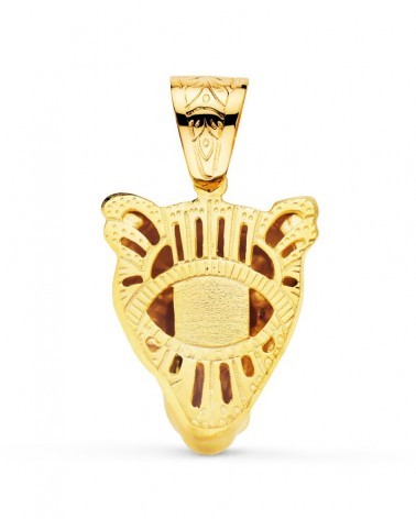 Colgante oro 18k cabeza puma escultura 40x34mm