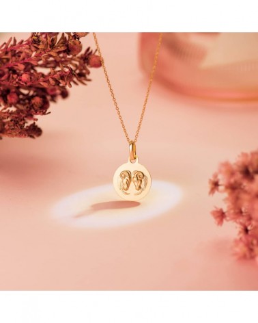 Medalla oro 18k horóscopo Aries 13mm