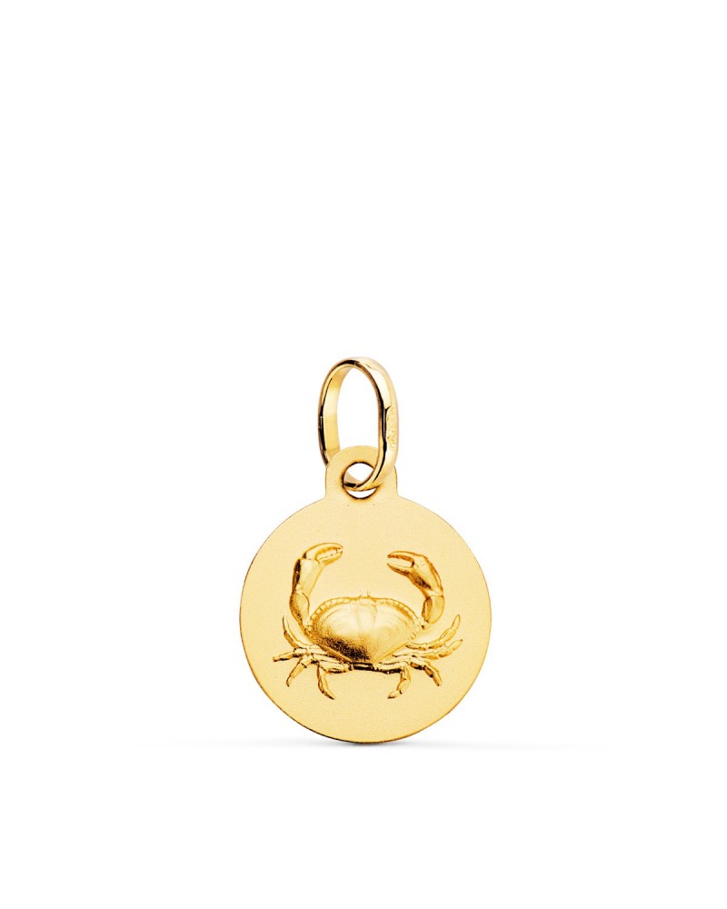 Medalla oro 18k horóscopo Cáncer grabada 13mm