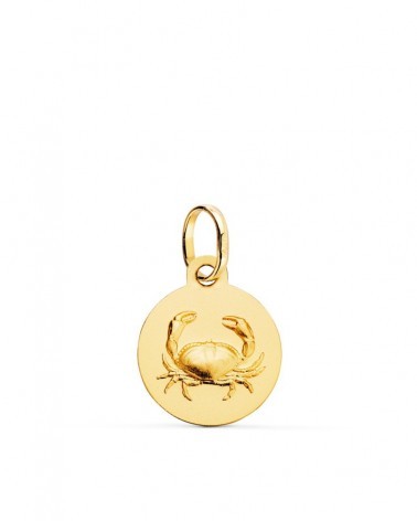Medalla oro 18k horóscopo Cáncer grabada 13mm