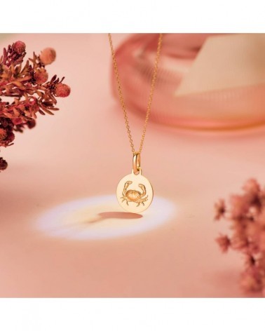 Medalla oro 18k horóscopo Cáncer grabada 13mm