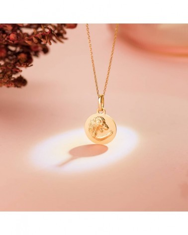 Medalla oro 18k horóscopo Leo 13mm