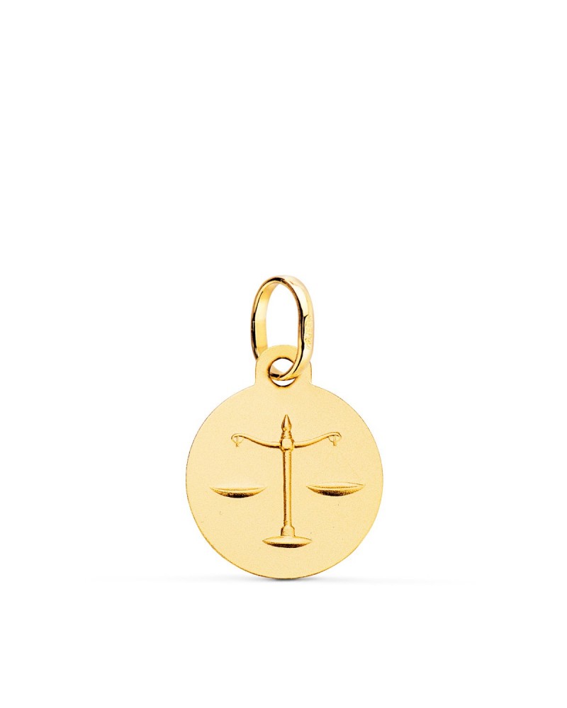 Medalla oro 18k signo Libra horóscopo 13mm