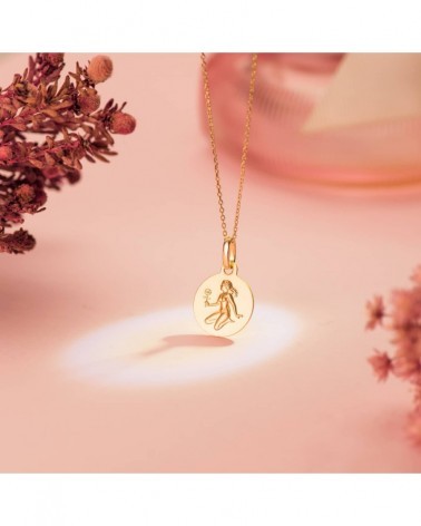 Medalla oro 18k horóscopo Virgo matizada 13mm