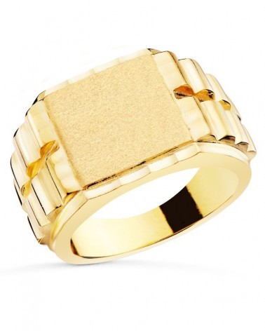Sello oro amarillo 18k cuadrado caballero 14x14 mm