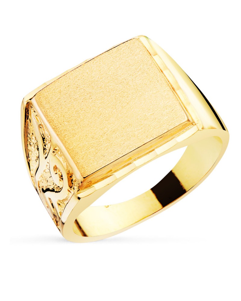 Sello oro 18k amarillo tallado grabado 14x14mm