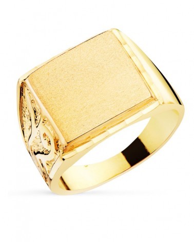 Sello oro 18k amarillo tallado grabado 14x14mm