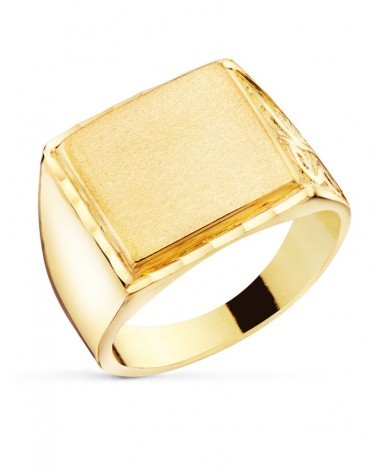 Sello oro 18k amarillo tallado grabado 14x14mm
