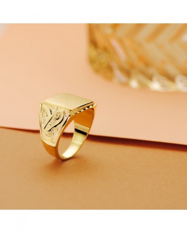 Sello oro 18k amarillo tallado grabado 14x14mm