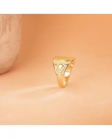 Sello oro 18k hombre tallado zona grabado 15x12 mm