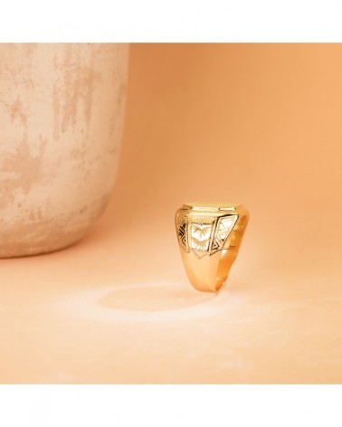 Sello oro amarillo 18k caballero mate y brillo zona grabado