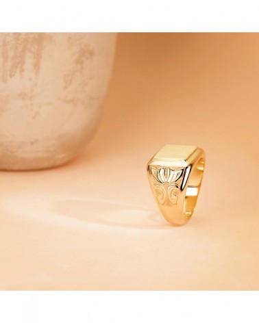 Sello oro amarillo 18k caballero grabado 13x12mm