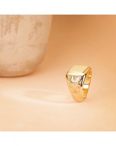 Sello oro amarillo 18k caballero grabado 13x12mm