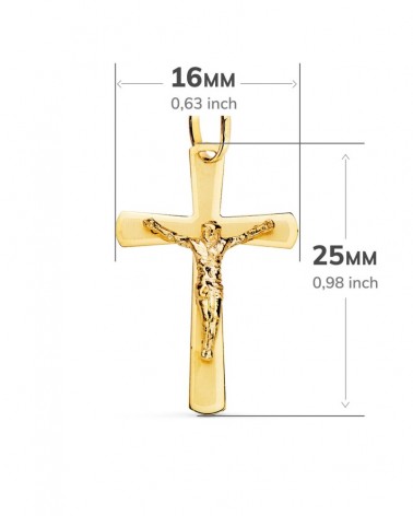 Cruz oro 18k amarillo con Cristo 25x16mm