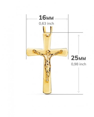 Cruz oro 18k amarillo con Cristo 25x16mm