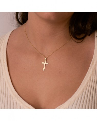 Cruz oro 18k amarillo sin Cristo 25x16mm
