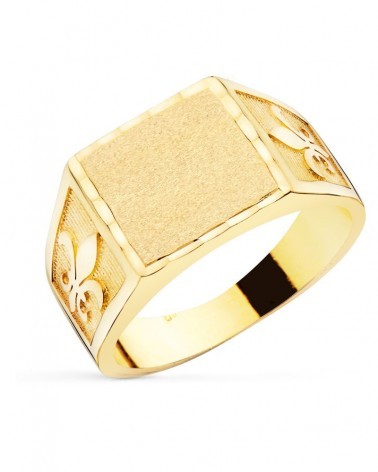 Sello oro 18k amarillo caballero flor de lis 11,5x11mm
