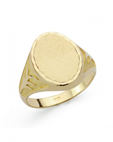 Sello oro amarillo 18k caballero oval grabado 21x19mm