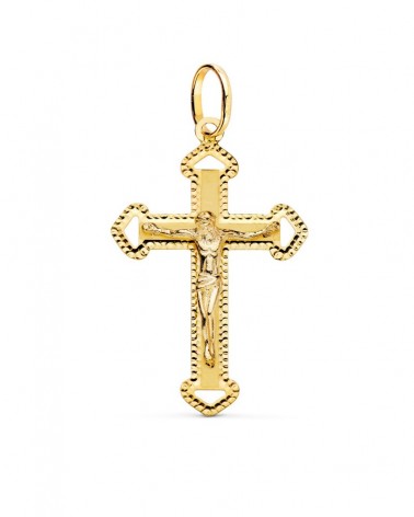Cruz oro 18k con Cristo tallada 35x22mm