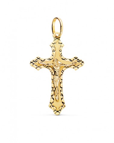 Cruz oro 18k amarillo con Cristo tallada 35x22mm